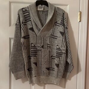Men's Geometric Shawl Collar Sweater